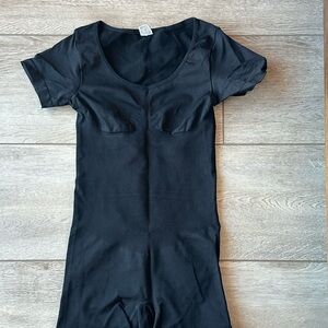 Black Women's Shaping Bodysuit - Smooth Support Short Sleeve